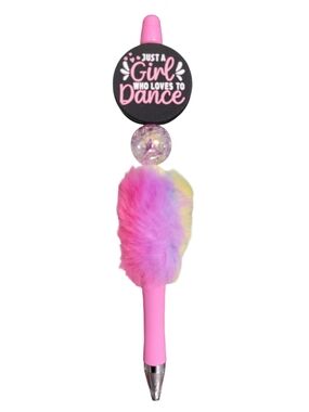 Pink 'Just a Girl Who Loves to Dance' Fuzzy Pen